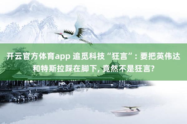 开云官方体育app 追觅科技“狂言”: 要把英伟达和特斯拉踩在脚下, 竟然不是狂言?