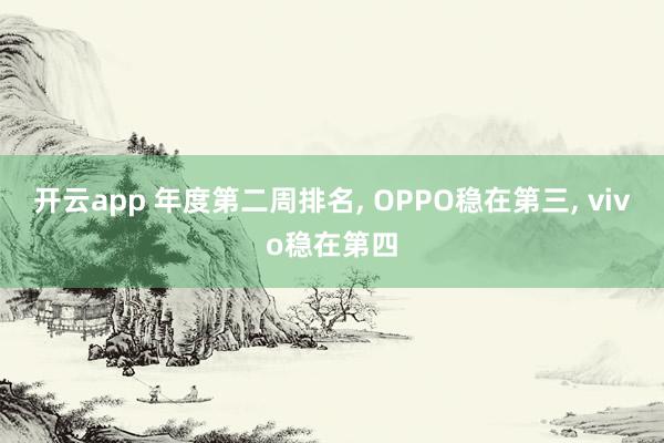 开云app 年度第二周排名, OPPO稳在第三, vivo稳在第四
