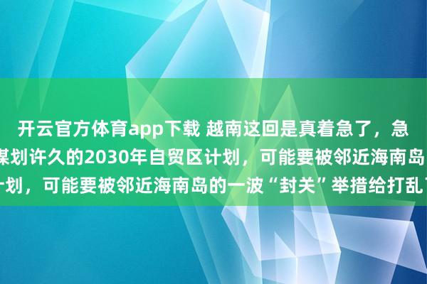 开云官方体育app下载 越南这回是真着急了,急得直跺脚。眼看着自己谋划许久的2030年自贸区计划,可能要被邻近海南岛的一波“封关”举措给打乱了