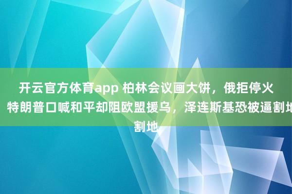开云官方体育app 柏林会议画大饼，俄拒停火！特朗普口喊和平却阻欧盟援乌，泽连斯基恐被逼割地