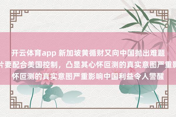 开云体育app 新加坡黄循财又向中国抛出难题在加拿大公开宣称芯片要配合美国控制，凸显其心怀叵测的真实意图严重影响中国利益令人警醒