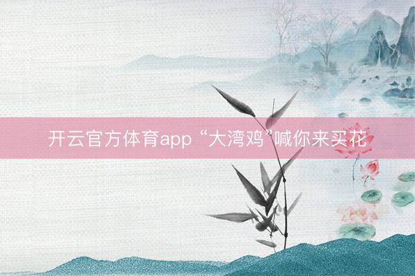 开云官方体育app “大湾鸡”喊你来买花