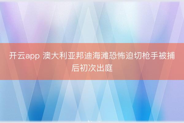 开云app 澳大利亚邦迪海滩恐怖迫切枪手被捕后初次出庭